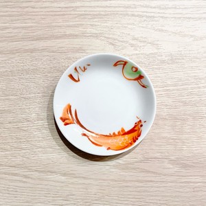 三花オリジナル　京焼　小皿　赤鯉