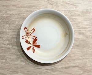 三花オリジナル　京焼　小皿　赤花