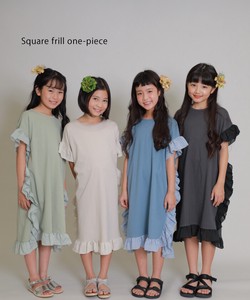 Square Frill One-piece Dress