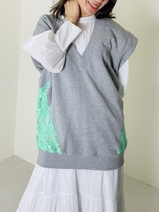 Outerwear Vest Lace Cotton