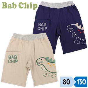 【bab　chip】40/2コーマ天竺　6分丈パンツ　恐竜刺シュウ「2022新作」
