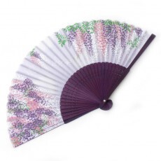 高級シルク扇子【藤】（紫） 504-550