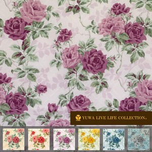 有輪商店 YUWA シャーティング "Check and Roses" [C:Light Purple×Lavender]/生地 布 花柄/824634