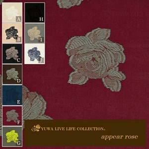 有輪商店 YUWA 広幅 カットジャガード "appear rose" [F:ボルドー地×サックス]/生地 布/917564