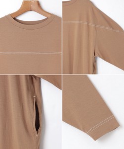 Casual Dress Color Palette Oversized Long Sleeves T-Shirt Stitch Cotton One-piece Dress