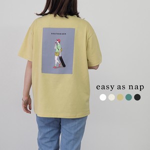 【easy as nap】【2022春夏】 SKATEBOARD GIRLバックプリント半袖Tシャツ「2022新作」