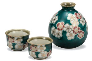 九谷烧 酒类用品 绿色 日本制造