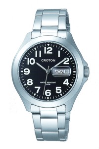 CROTON（クロトン）腕時計　見やすい腕時計　デイデイト付き　10気圧防水　RT-144M-4