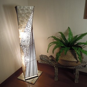 Real Capiz Natural Wood Bamboo Twist Lamp Asia Resort Japanese Style