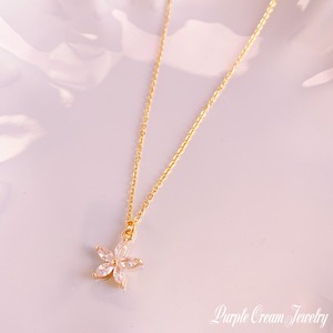 Gold Chain Necklace Flowers