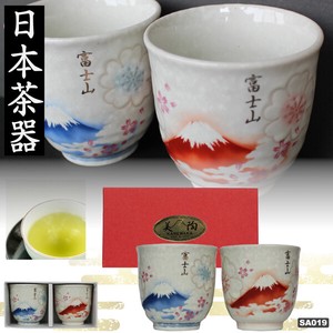 Tea Utensils Overglaze Enamels Fuji Japanese Tea Cup Home Pattern Pottery Mino Ware