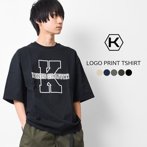 【2022夏】KロゴプリントTシャツ トップス 半袖 ゆったり ビッグシルエット 中学生 高校生