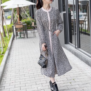 Casual Dress Color Palette Band Collar One-piece Dress