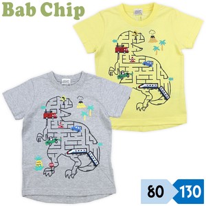 【bab　chip】40/2コーマ天竺　半袖Tシャツ　恐竜迷路　綿100％「2022新作」