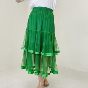 Skirt Pleated Tiered Skirt