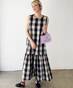Assort Checkered Long One-piece Dress