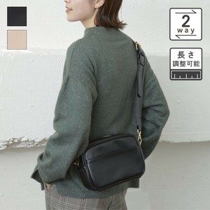 ヴィーガンレザー　ダブルハンドルバッグ／2way ショルダー ハンド