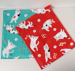 Cat Towel Handkerchief Hand Towel Towel Made in Japan Music