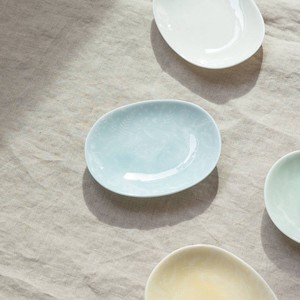 Mino ware Small Plate Float Gray Plants Miyama Western Tableware Made in Japan