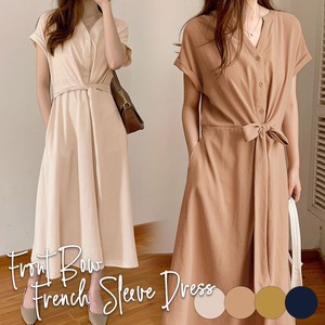 Front Ribbon French Sleeve One Piece