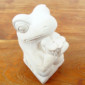 Flower Frog Stone Statue Objects Stone
