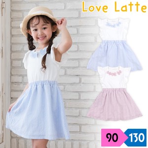 One-piece Dress Frill Gingham Cotton 100%