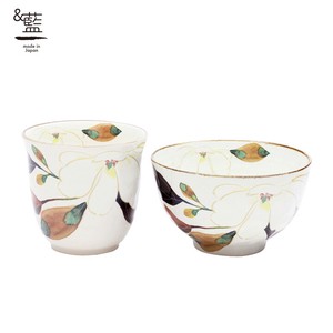 Mino Ware Gift Hana Kairo Rice Bowl Japanese Tea Cup Magnolia