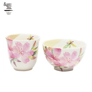 Mino Ware Gift Hana Kaori Rice Bowl Japanese Tea Cup Azalea