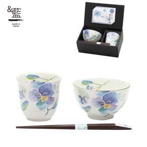 Mino ware Rice Bowl Gift Japanese Style Pottery Indigo