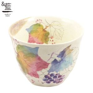 Mino ware Japanese Teacup single item Japanese Style Grapes Pottery Indigo