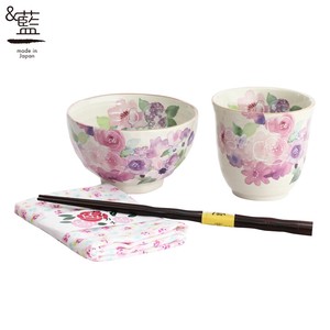 Mino Ware Gift Hana Kobo Rice Bowl Japanese Tea Cup Handkerchief