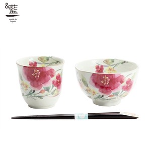 Mino Ware Gift Hana suisai Rice Bowl Japanese Tea Cup Interior Plants Chopstick