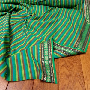 1 Selling By The Piece India Half Border Stripe Cotton Closs 10 8 cm Green