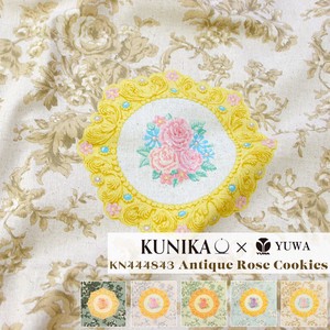 有輪商店 KUNIKA×YUWA 綿麻キャンバス "Antique Rose Cookies" [E. Light beige & Pastel]/生地/KN444843