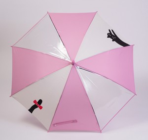 ◆2022新商品◆ 【モフモフ】子供用雨傘・長傘　2駒猫プリント