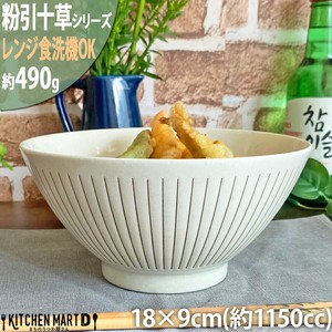 粉引十草 天丼 18×9cm 美濃焼 490g 1150cc 麺鉢