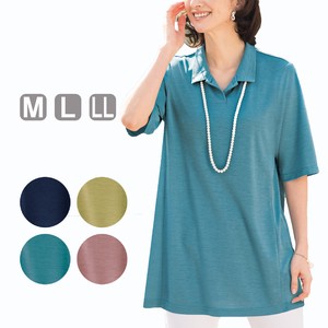 Tunic Plain Color Stretch A-Line Tops Summer Spring Ladies Cool Touch Cut-and-sew