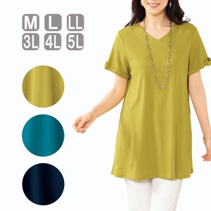 Tunic Tunic Plain Color Tops Summer Buttons Spring Ladies' Cut-and-sew