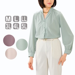 Button Shirt/Blouse Plain Color Tops Summer Spring Ladies Cut-and-sew