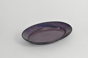 バイオレット12吋オーバル 紫系 洋食器 楕円皿 変形プレート 日本製 美濃焼 おしゃれ