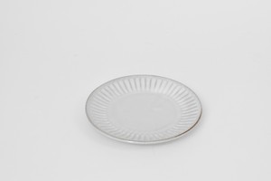 黒陶シノギ15cm丸皿乳白 白系 洋食器 丸中皿 日本製 美濃焼 おしゃれ モダン