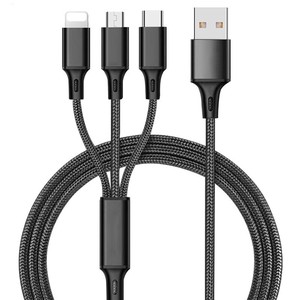 3in1 iPhone 充電 ケーブル 1.15m USB C/ Type C/iOS/Micro USB 充電ケーブル 急速充電
