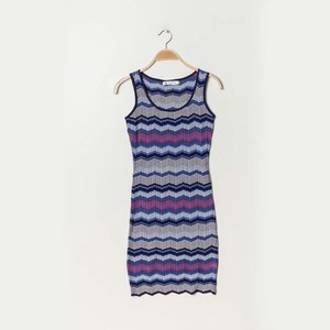 Casual Dress Wave Knitted One-piece Dress Border