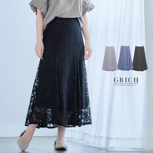 11 1 4 3 Skirt Lace Long Flare A line Floral Pattern Lace Elegance Semi-formal