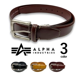 セール品 全3色 alpha industries アルファインダストリーズ リアルレザーステッチベルト(albp015s)