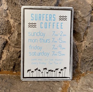 アルミサインプレート　SURFERS COFFEE OPENING HOURS