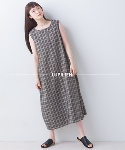 Cotton Checkered 2-Way One-piece Dress Natu Run