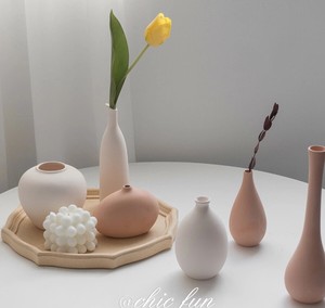花瓶 白 陶器 ナチュラル おしゃれ　かわいい　カフェ　インテリア YMA1332