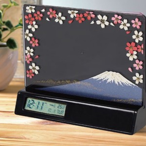 Picture Frame Makie Clock/Watch Attached Photography Fuji Sakura