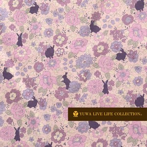 Cotton Canvas flowers Pink Purple Fabric 4 4 9837
